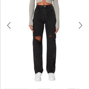 NWT distressed black denim